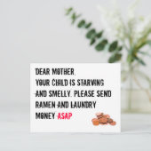 Geldkaart voor wasgoed briefkaart (Staand voorkant)