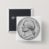 Geldknop. Vierkante Button 5,1 Cm (Voorkant /achterkant)