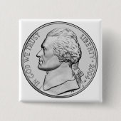 Geldknop. Vierkante Button 5,1 Cm (Voorkant)