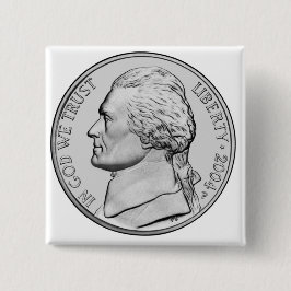 Geldknop. Vierkante Button 5,1 Cm