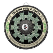 Geldkunst met 8 bits dartbord (Voorkant)