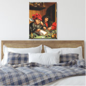 Geldleners (olie op eiken paneel) canvas afdruk (Insitu (Slaapkamer))
