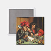 Geldleners (olie op eiken paneel) magneet (Voorkant / Achterkant)