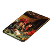 Geldleners (olie op eiken paneel) magneet (Linkerzijde)