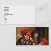 Geldleners (olie op eiken paneel) visitekaartje (Voorkant / Achterkant)