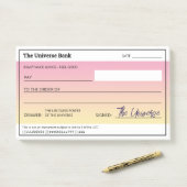 geldmanifestatie girly blanco cheque post-it® notes (Op bureau)
