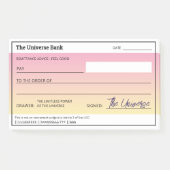 geldmanifestatie girly blanco cheque post-it® notes (Voorkant)