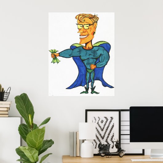 Geldmiddelen Man Poster (Thuiskantoor)