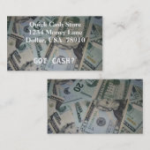 Geldmiddelen Visitekaartje (Voorkant / Achterkant)