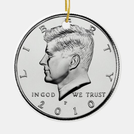 Geldornament. Keramisch Ornament (Voorkant)