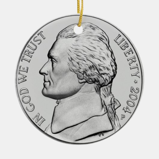 Geldornament. Keramisch Ornament (Voorkant)