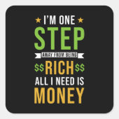 Geldprijsopgave grappig vierkante sticker (Voorkant)