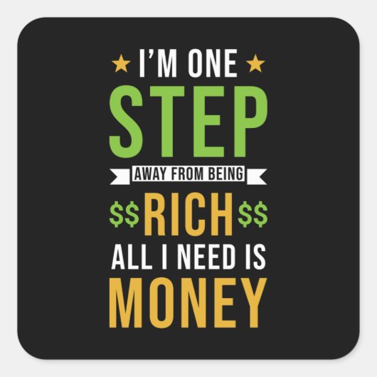 Geldprijsopgave grappig vierkante sticker (Voorkant)