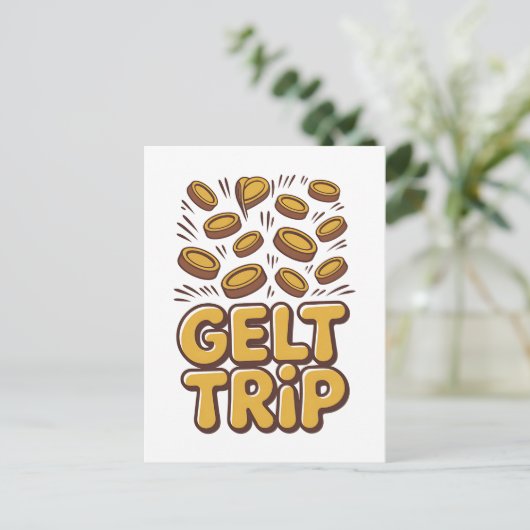 Geldreis Funny Hanukkah Joods Joods Hebreeuws Cult Uitnodiging Briefkaart (Staand voorkant)