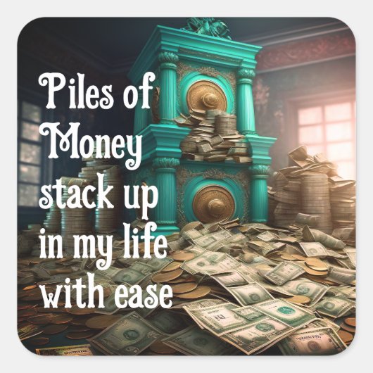 Geldrijkdom Dichtheid Bevirmingen Vierkante Sticker (Voorkant)