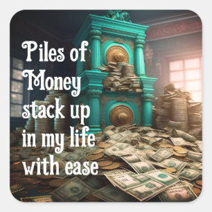 Geldrijkdom Dichtheid Bevirmingen Vierkante Sticker