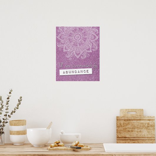 Geldrijkdom Yoga Mindful Quote Poster (Keuken)
