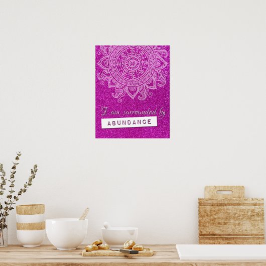 Geldrijkdom Yoga Mindful Quote Poster (Keuken)