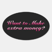 Geldschaartjes maken ovale sticker (Voorkant)