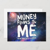 Geldstromen naar mij Wet inzake aantrekkingskracht Briefkaart (Voorkant / Achterkant)