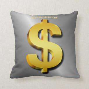 Geldsymbool Golden Dollar Kussen
