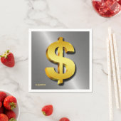 Geldsymbool Golden Dollar Servetten (Insitu)
