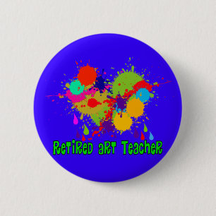 Geldt voor kunstleraren in ruste ronde button 5,7 cm