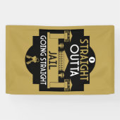 Geldt vrijlating gevangenisstraf in de gevangenis spandoek (Horizontaal)