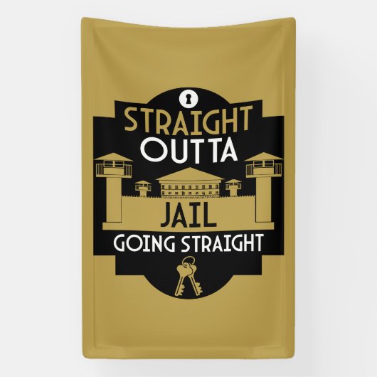 Geldt vrijlating gevangenisstraf in de gevangenis spandoek (Verticaal)