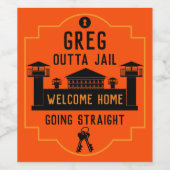 Geldt vrijlating gevangenisstraf in de gevangenis wijn etiket (Enkel label)