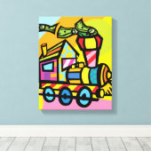 geldtrein canvas afdruk (Insitu (Houten vloer))