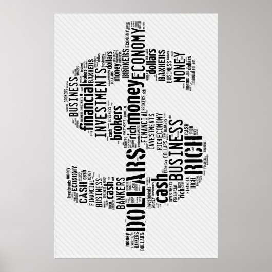 Geldtype tekstsymbool | Zakelijke cadeautjes Poster (Voorkant)