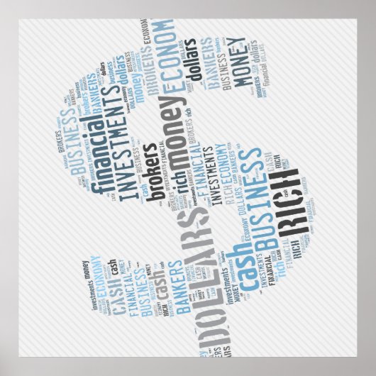 Geldtype tekstsymbool | Zakelijke cadeautjes Poster (Voorkant)