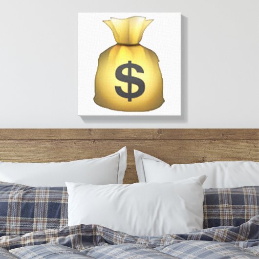 Geldzak - Emoji Canvas Afdruk (Insitu (Slaapkamer))