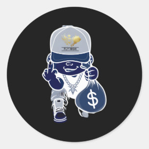 geldzak ronde sticker