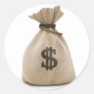 geldzak ronde sticker