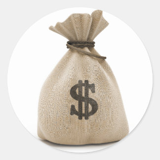 geldzak ronde sticker