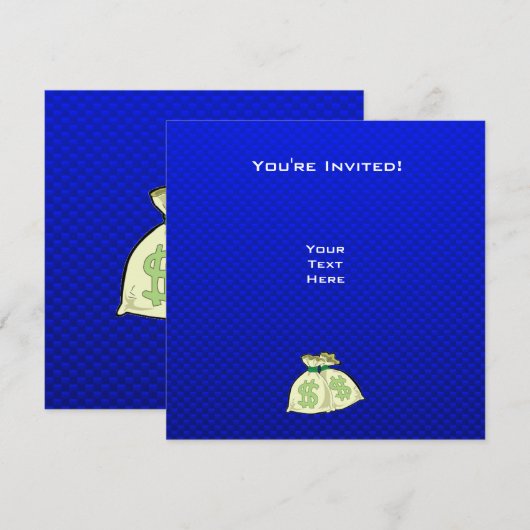 Geldzakken; Blauw Kaart (Voorkant / Achterkant)