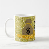 Geldzakken Gold Faux Glitter Koffiemok (Links)