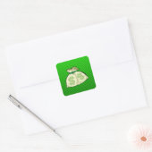 Geldzakken; Groen Vierkante Sticker (Envelop)