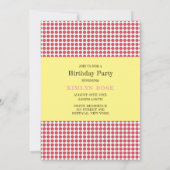 Gele 1e verjaardag limonade stand-geel save the date (Achterkant)