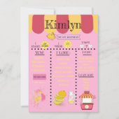 Gele 1e verjaardag limonade stand-geel save the date (Voorkant)