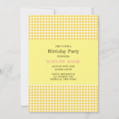 Gele 1e verjaardag limonade stand-geel save the date (Achterkant)