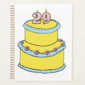 Gele 29e verjaardagstaart met roze rozen planner (Voorkant)