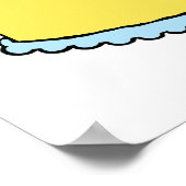 Gele 29e verjaardagstaart met roze rozen poster (Hoek)