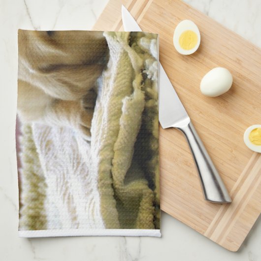 gele 2-labpuppy theedoek (Quarter Fold)