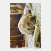 gele 2-labpuppy theedoek (Verticaal)