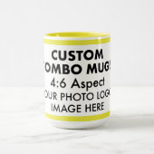 Gele 4:6 Liggende Fotolijst (G) Aangepaste Combo Mok (Midden)