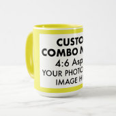 Gele 4:6 Liggende Fotolijst (G) Aangepaste Combo Mok (Voorkant links)