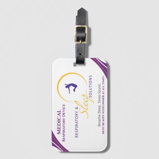 Gele aangepaste CPAP-machine ingeschakeld Bagagelabel (Voorkant (verticaal))